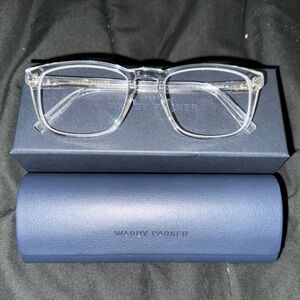 Warby Parker Transparent Glasses with Navy Case